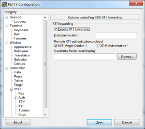 Putty Configuration for X11 Forwarding
